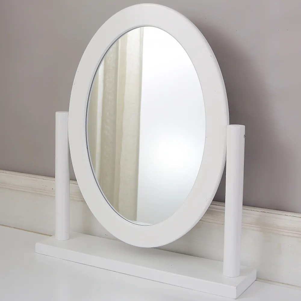 Set Melissa, Masă de toaletă pentru machiaj cu scaun, oglindă și 3 sertare, Alb,