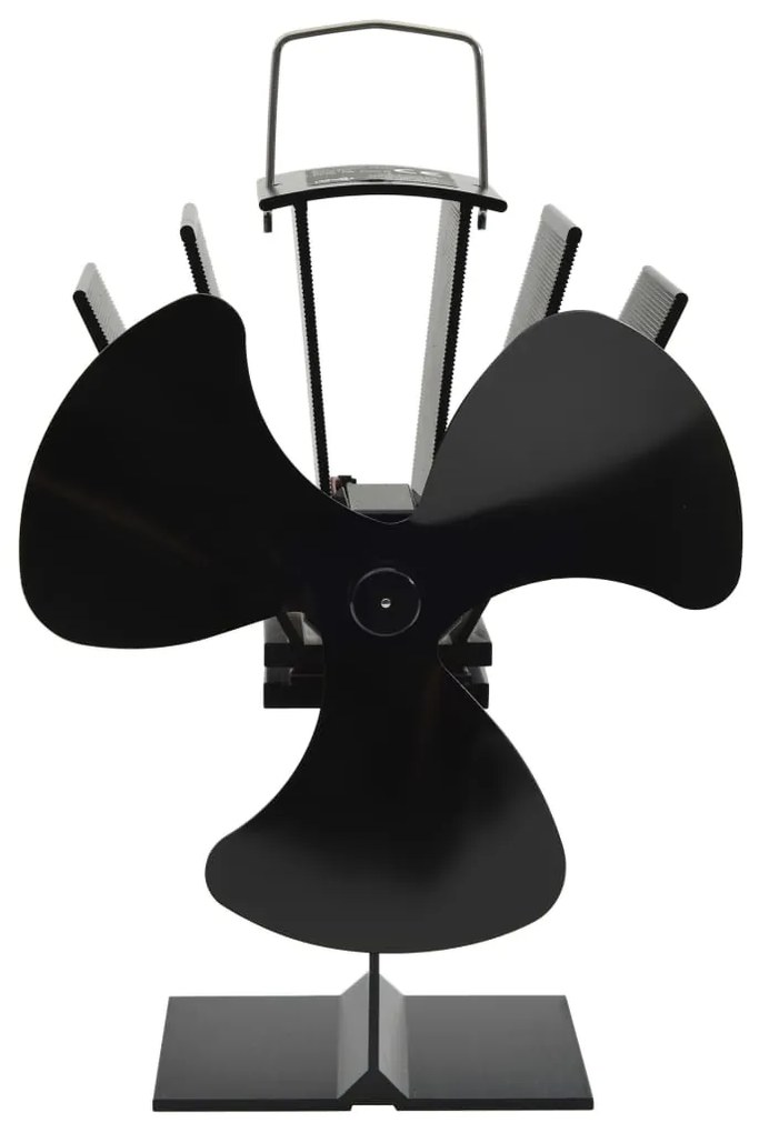 51240 vidaXL Ventilator de sobă cu alimentare termică, 3 palete, negru