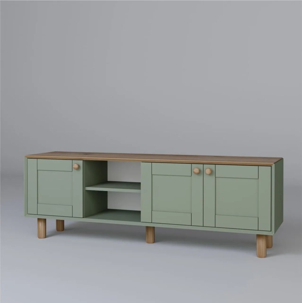 Comoda TV, Hanah Home, Bohemian 1600-84, 160x56x40 cm, Verde