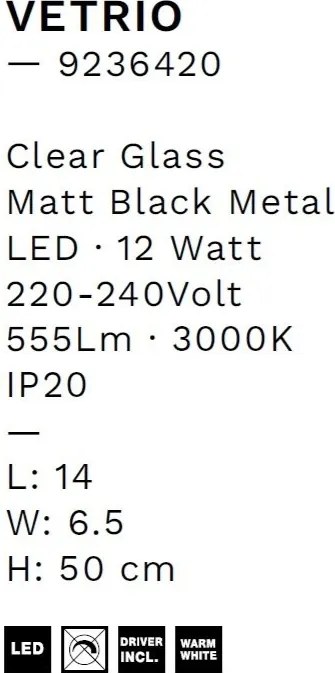 Aplica de perete LED decorativa VETRIO