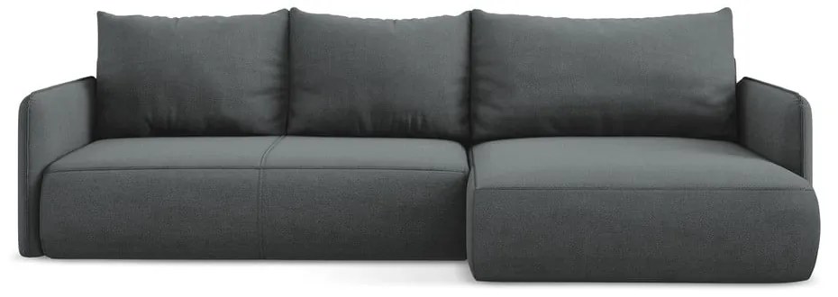 Colțar gri extensibil/cu spațiu de depozitare (cu colț pe partea dreaptă) Nanea – Makamii