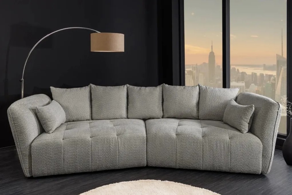 Canapea mare, Tesatura boucle gri, ROYAL 295cm