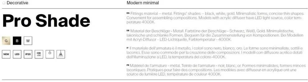 Pendul LED design minimalist Pro Shade alb