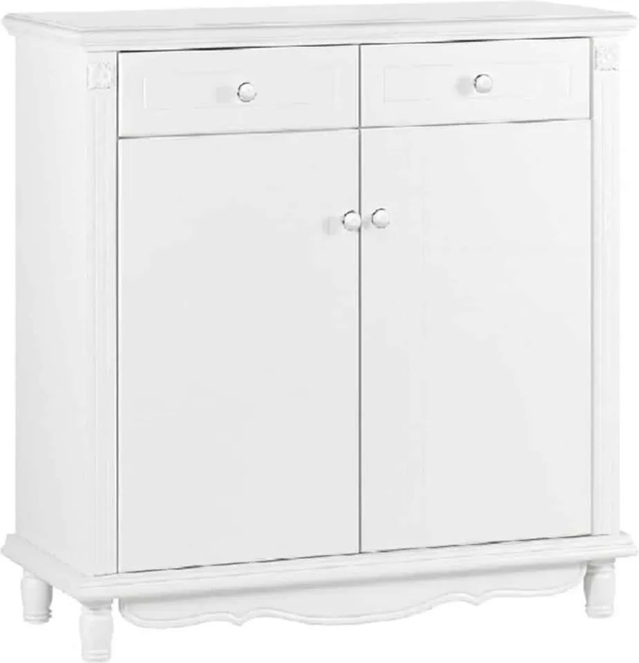 Dulap lemn masiv alb Pantofi Elizabeth, 95 × 39 × 98 cm