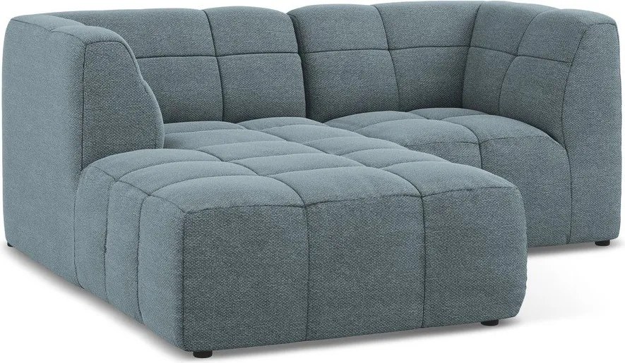 Colțar albastru cu tapițerie din țesătură bouclé (cu colț pe partea stângă/cu șezlong) Aloha – Makamii