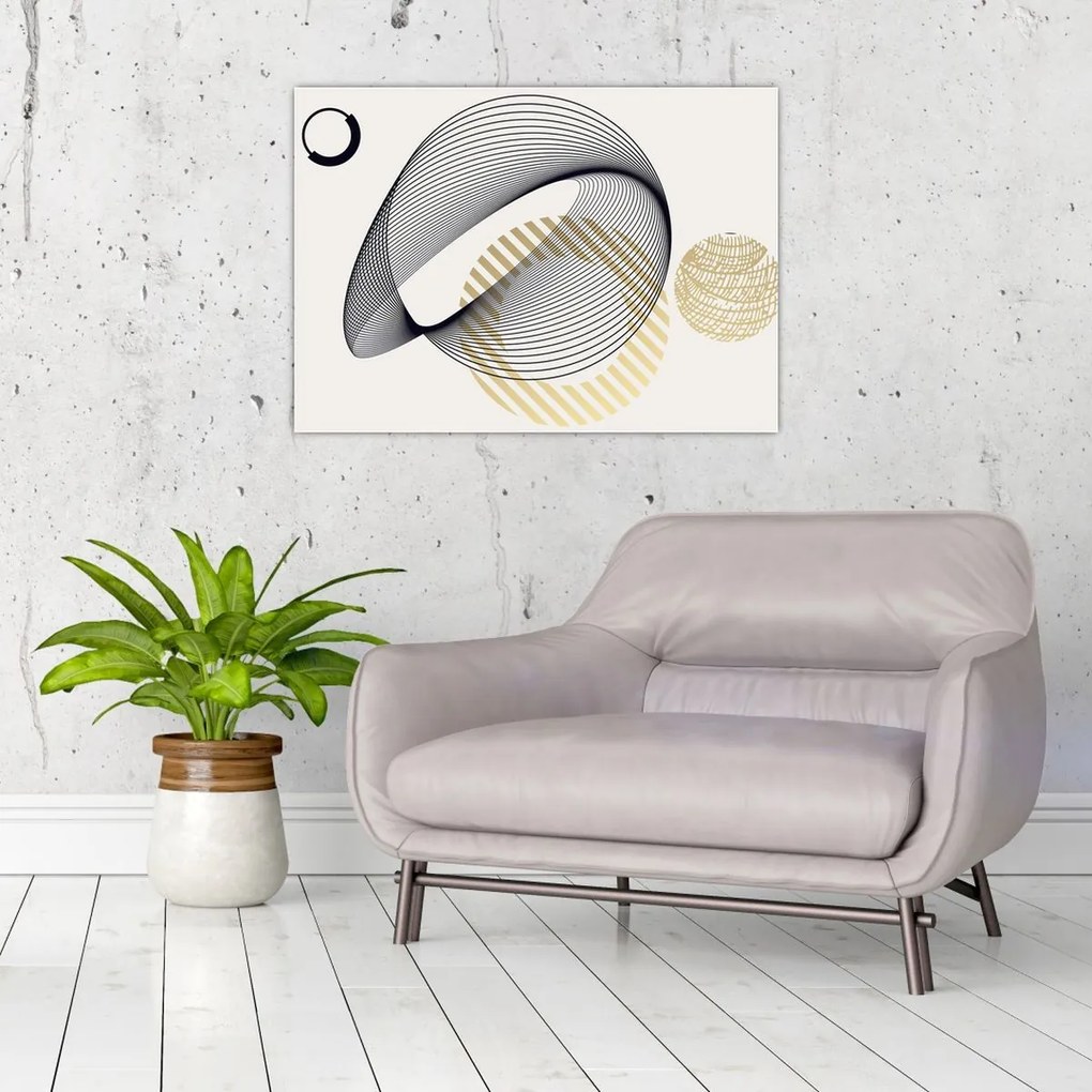 Tablou pe sticlă - Forme geometrice N⁰3 (70x50 cm)