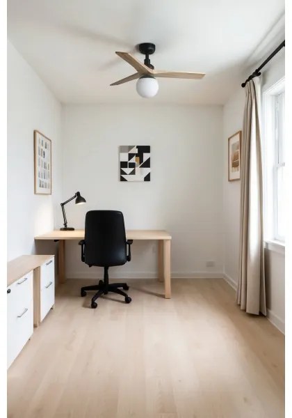 Ventilator de tavan FARO 34284-11L KLIM S 1xE27/15W/230V lemn/negru + telecomandă