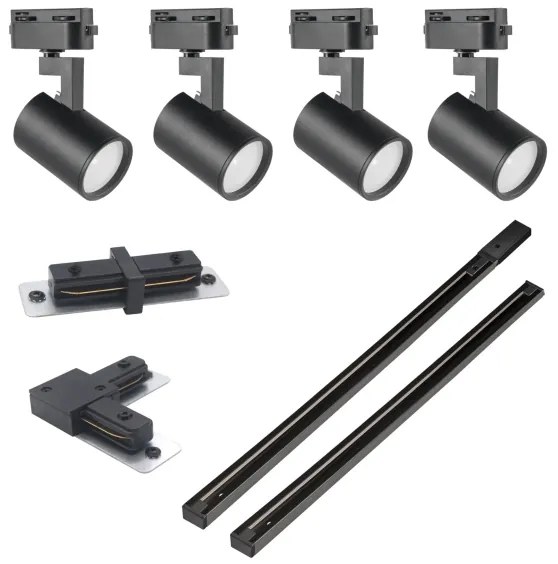 Spot pentru sistem de șină LYNX 4xGU10/10W/230V negru