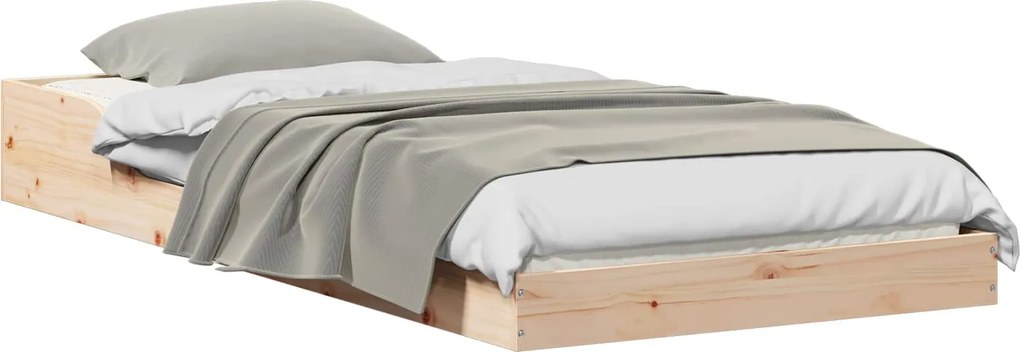 vidaXL Cadru de pat natural 100 x 200 cm Lemn de pin masiv