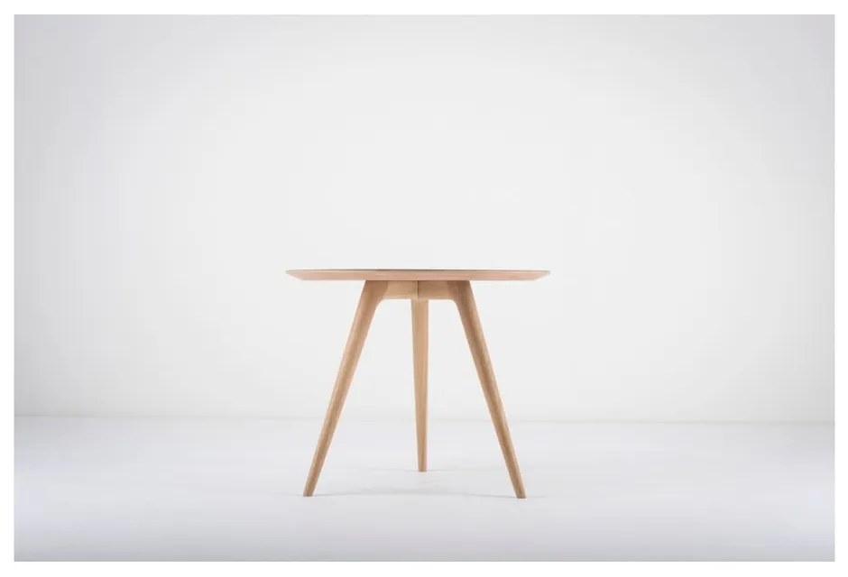 Măsuță auxiliară din lemn de stejar cu blat negru Gazzda Arp, Ø 45 cm