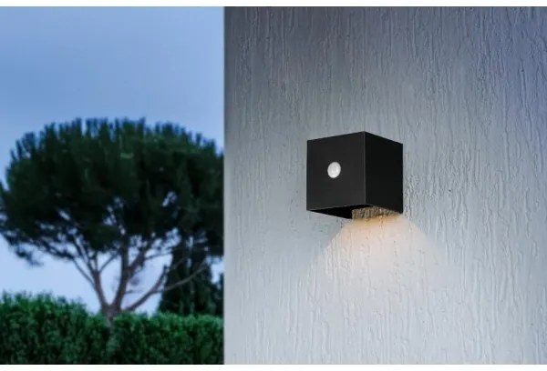 Retlux-LED Aplica solară de perete cu senzor LED/1W/3,7V 1200 mAh IP44 neagră