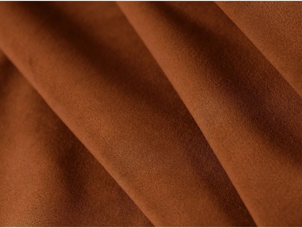 Colțar teracotă cu tapițerie din catifea (cu colț pe partea stângă/în formă de ”L”) Naomi – Micadoni