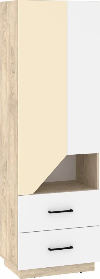 Pax Pax-18 Tall Rack 60 2D2S Stejar Endgrain/Alb/Crem