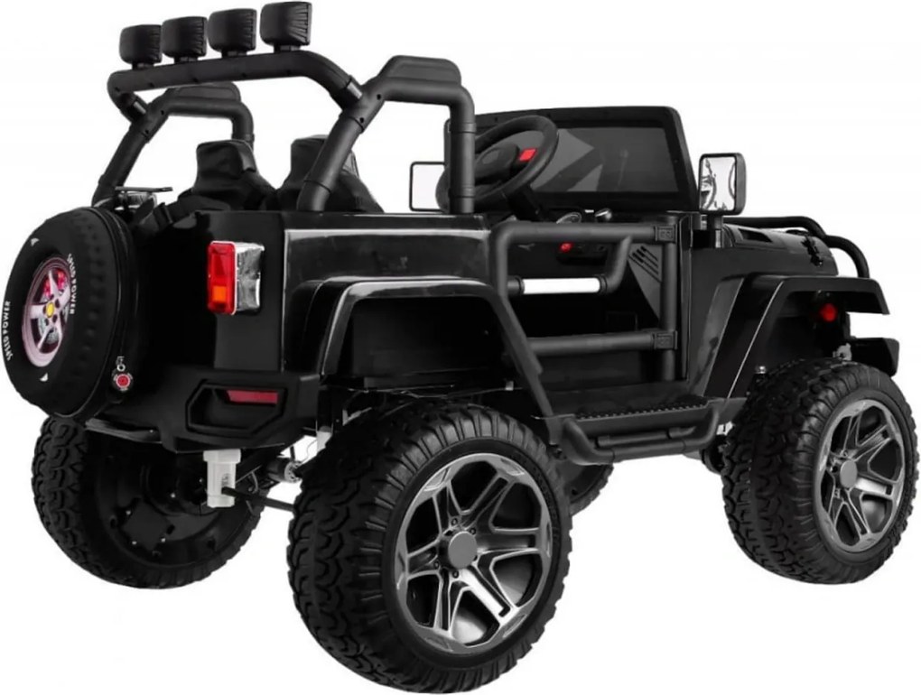 Masinuta Electrica cu acumulator pentru copii NOVOKIDS™ Jeep 4X4 PRO, 2 locuri, Max 40 kg, Roti din Cauciuc EVA, 3-10 ani , Husa ploaie si rucsac ,2