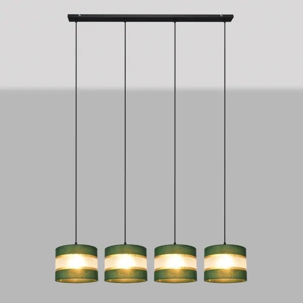 Lustră pe cablu HELEN 4xE27/15W/230V verde/auriu