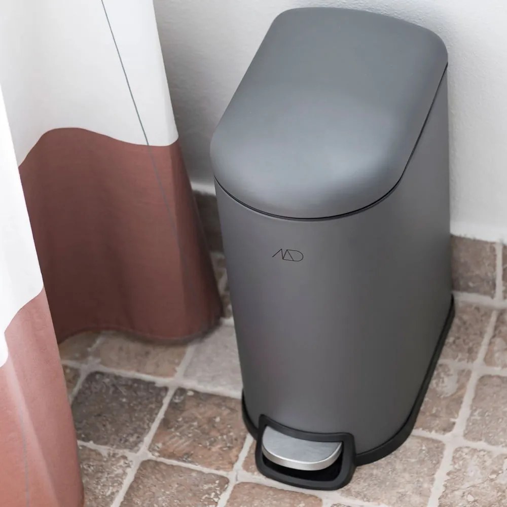 Coș de gunoi gri închis cu pedală din metal 10 l Walther – Mette Ditmer Denmark