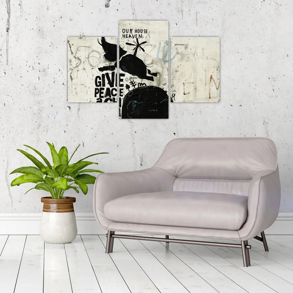 Tablou - Elefant deasupra solului (90x60 cm)