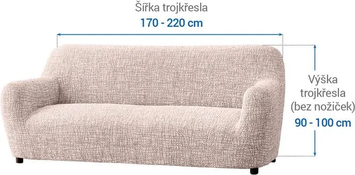 Gaico Huse cu două elastice GRAFITI NOU bej fotoliu triplu (l. 170 - 220 cm)