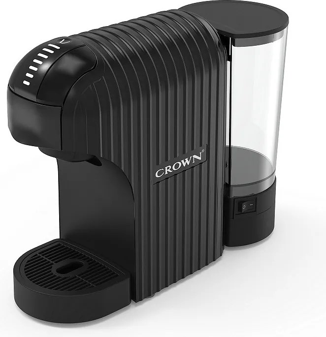 La mâna a doua: Espressor cu capsule 7in1 Crown CCM-1530B, 1400 W, 20 bar, 0.9 L, 7 adaptoare, Indicatoare LED, Controlul lungimii cafelei, Negru