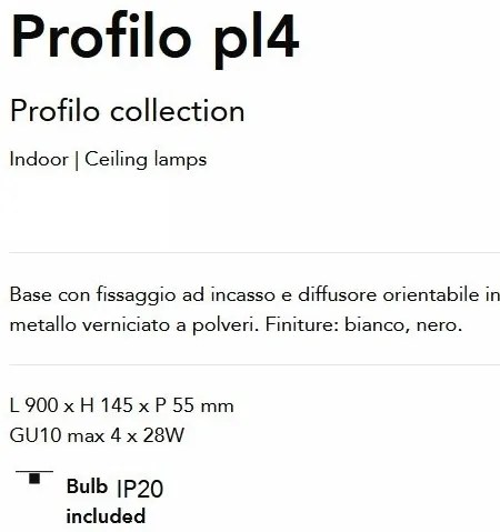 Plafoniera cu spoturi Profilo pl4 negru