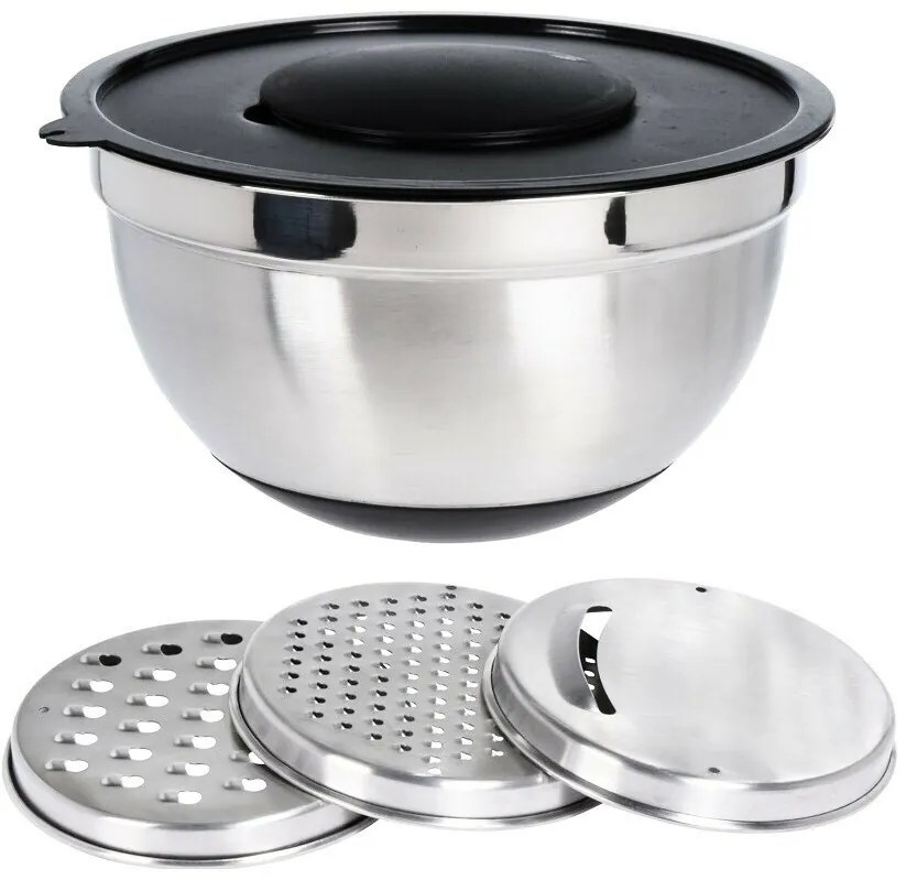 Castron din inox cu capac și răzătoare