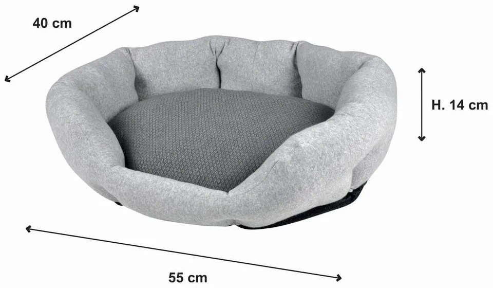 Pat pentru animale de companie gri pentru câini 40x55 cm – Love Story