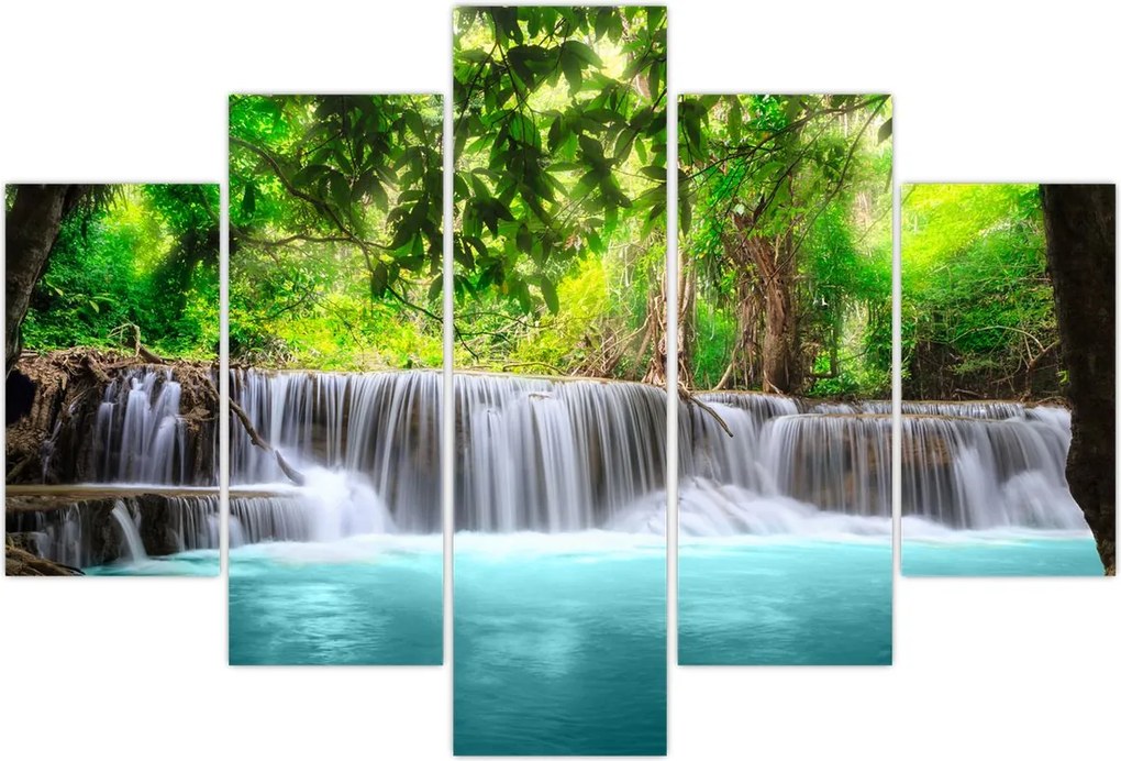 Tablou - Cascadă, turcoaz (150x105 cm)