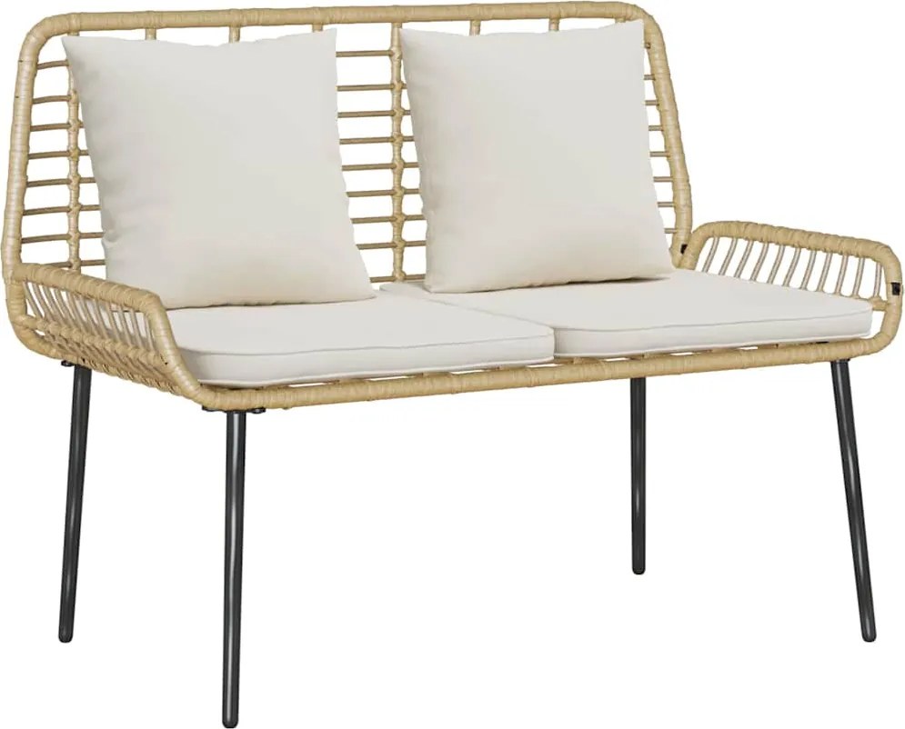 vidaXL Bancă de grădină Maro și Crem poliratan