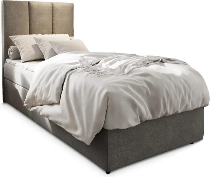 Ofertă pat tapițat boxspring MERALIS 80x200 cm gri clasa II Saltele: Saltea cu arcuri Bonell