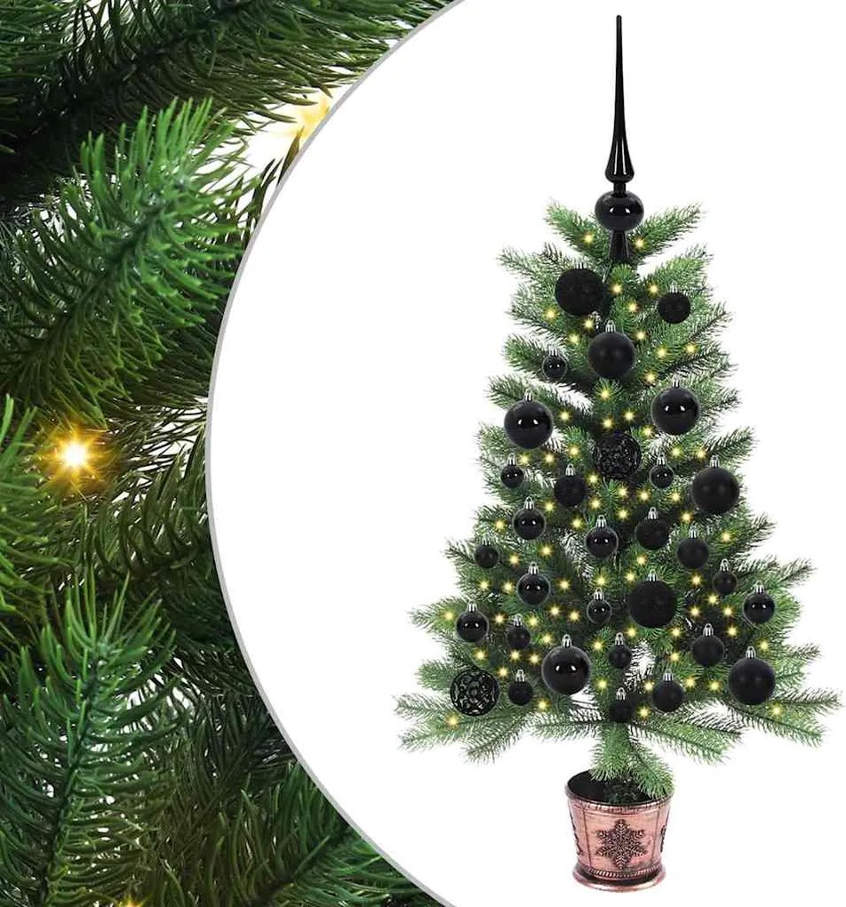 vidaXL Brad de Crăciun cu 150 LED cu suport Verde 90 cm PE