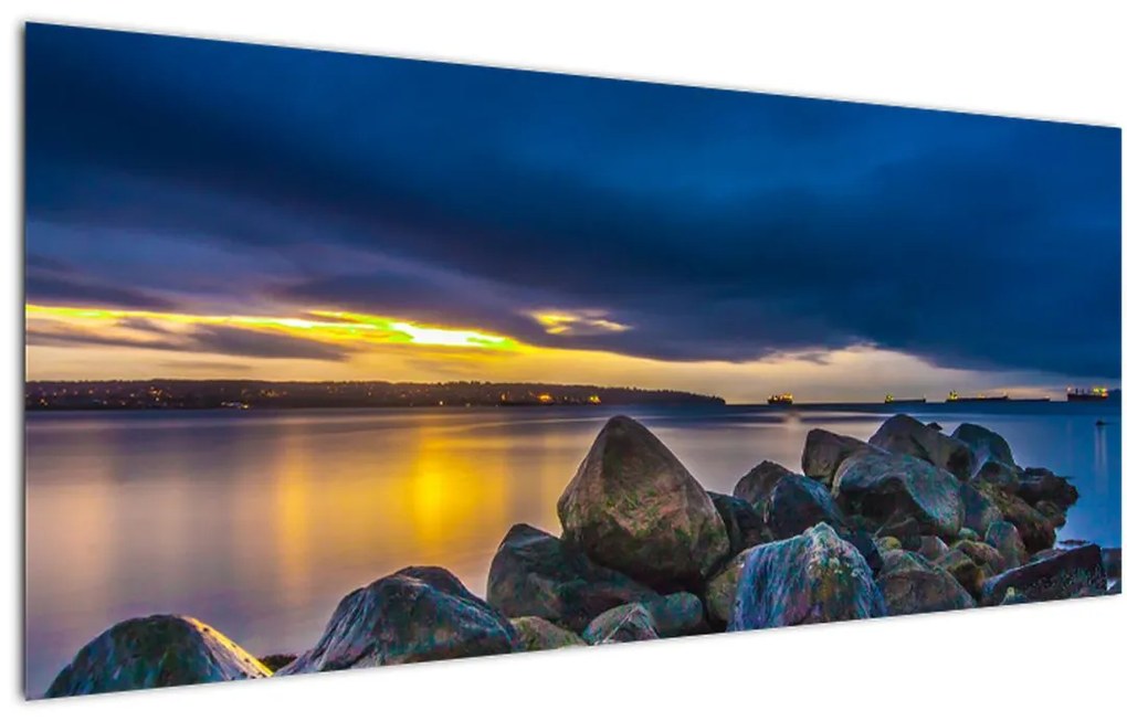 Tablou - Nori de furtună deasupra apei (120x50 cm)