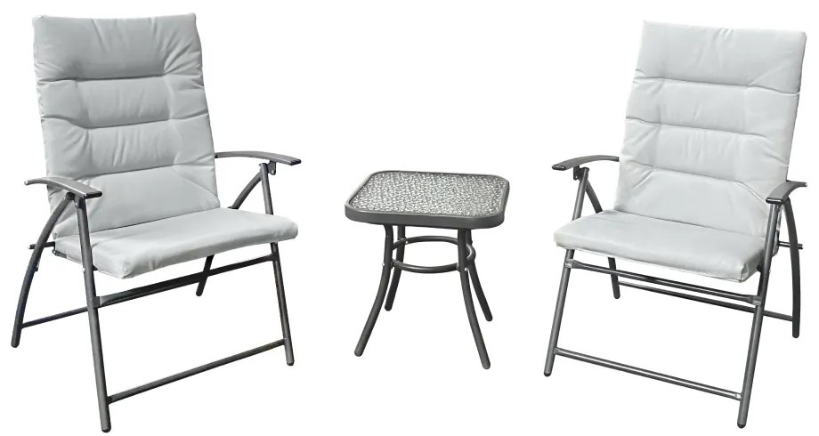 Set de grădină 1+2, gri/gri închis, MUSON