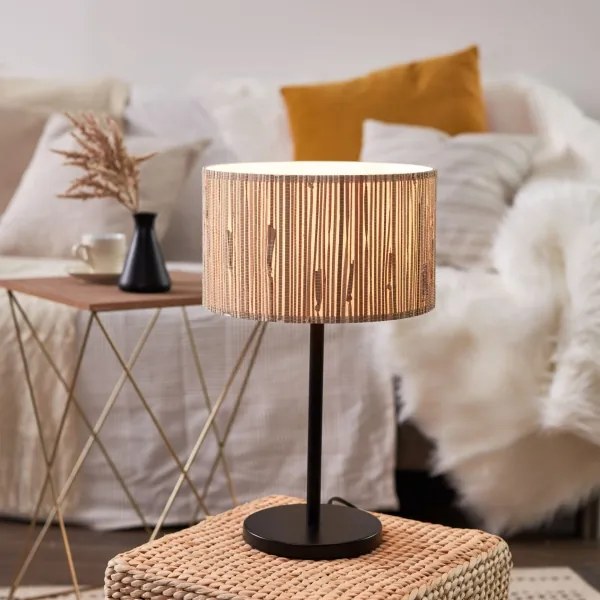 Brilliant - Lampă de masă WIMEA 1xE27/52W/230V negru/bej