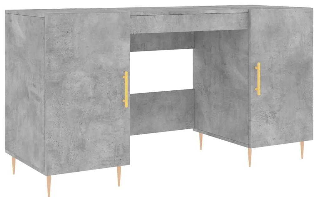 829536 vidaXL Birou, gri beton, 140x50x75 cm, lemn compozit