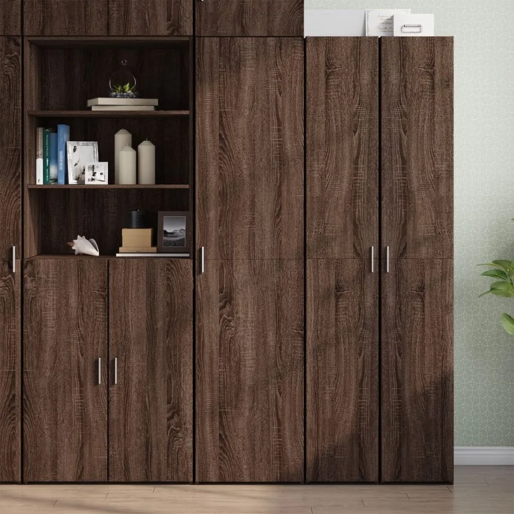 vidaXL Dulap înalt, stejar maro, 45x42,5x185 cm, lemn prelucrat