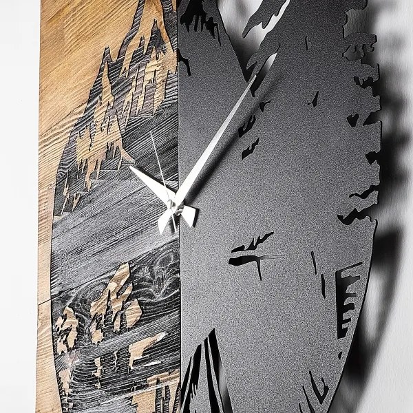 Ceas de perete 56x58 cm 1xAA lemn/metal