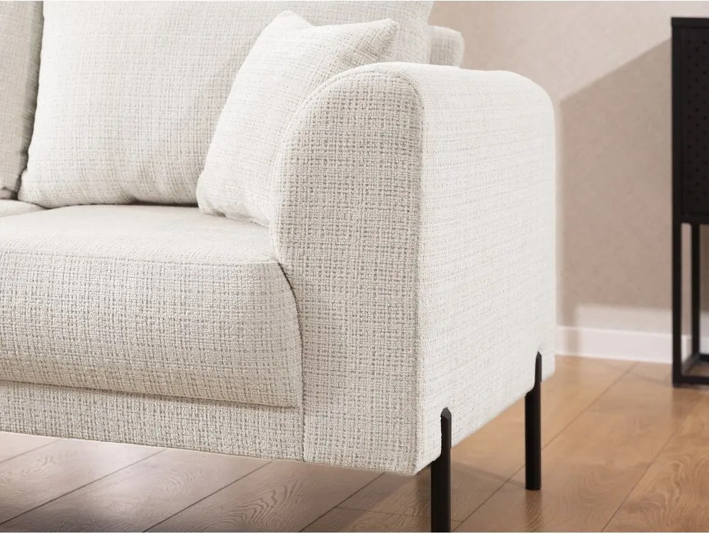Colțar bej cu tapițerie din chenille (cu colț pe partea stângă/în formă de ”L”) Mauris – Ropez