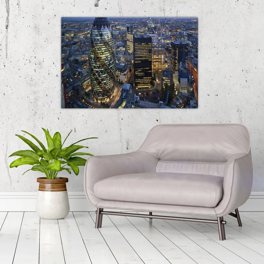 Tablou - Panorama de seară a Londrei (90x60 cm)