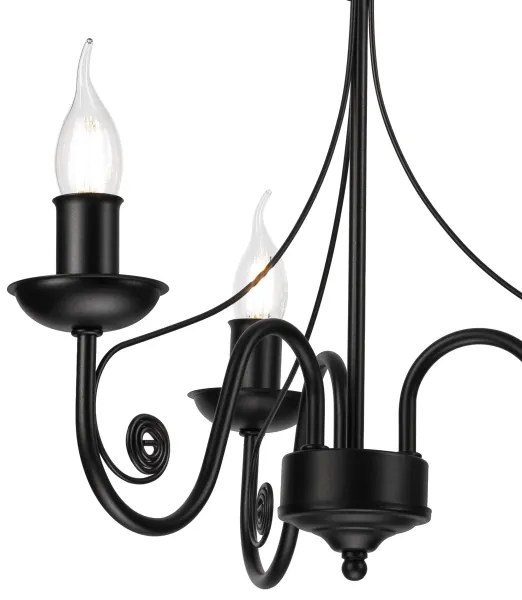 Lustră pe lanț DONATO 3xE14/40W/230V negru