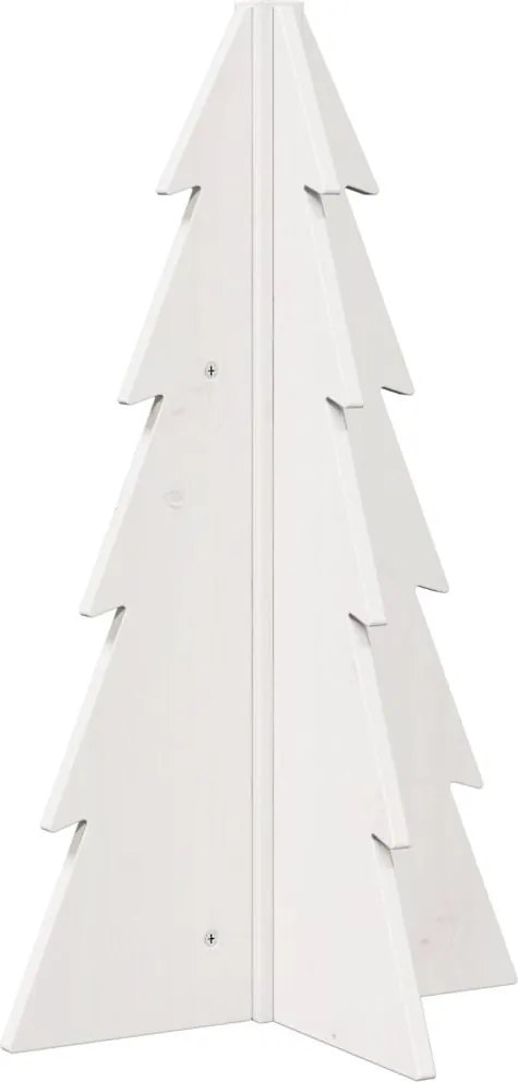 vidaXL Brad de Crăciun decorativ, alb, 69,5 cm, lemn de pin masiv