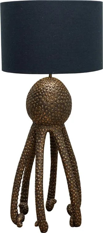 Lampa de masa, din rasina, cu abajur din in, Octopus