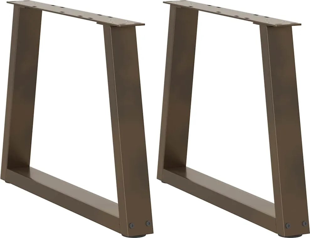 vidaXL Picioare pentru măsuță de cafea în formă de V, 2 buc., oțel natural, 60 x (42-43,3) cm