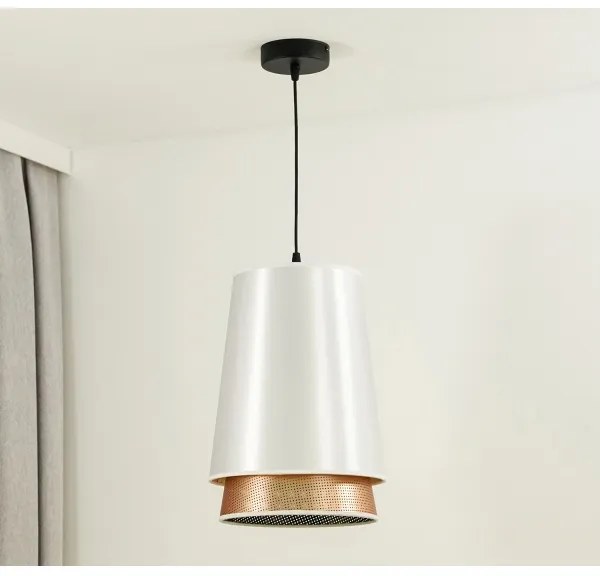 Lustră pe cablu BELL Duolla SHINY 1xE27/15W/230V d. 25 cm alb/cupru