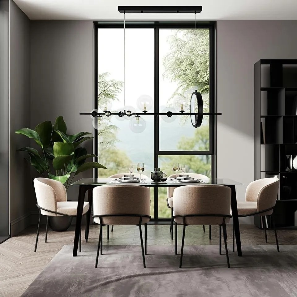 Lustra moderna cu 10 de surse de lumina si LED LINEA 120