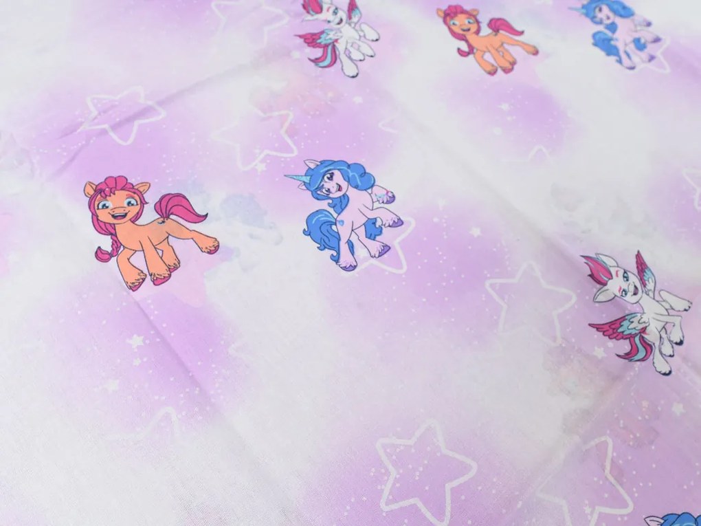 Lenjerie de pat din bumbac MY LITTLE PONY STARS alb pentru copii Dimensiune lenjerie de pat: 60 x 70 cm | 140 x 200 cm