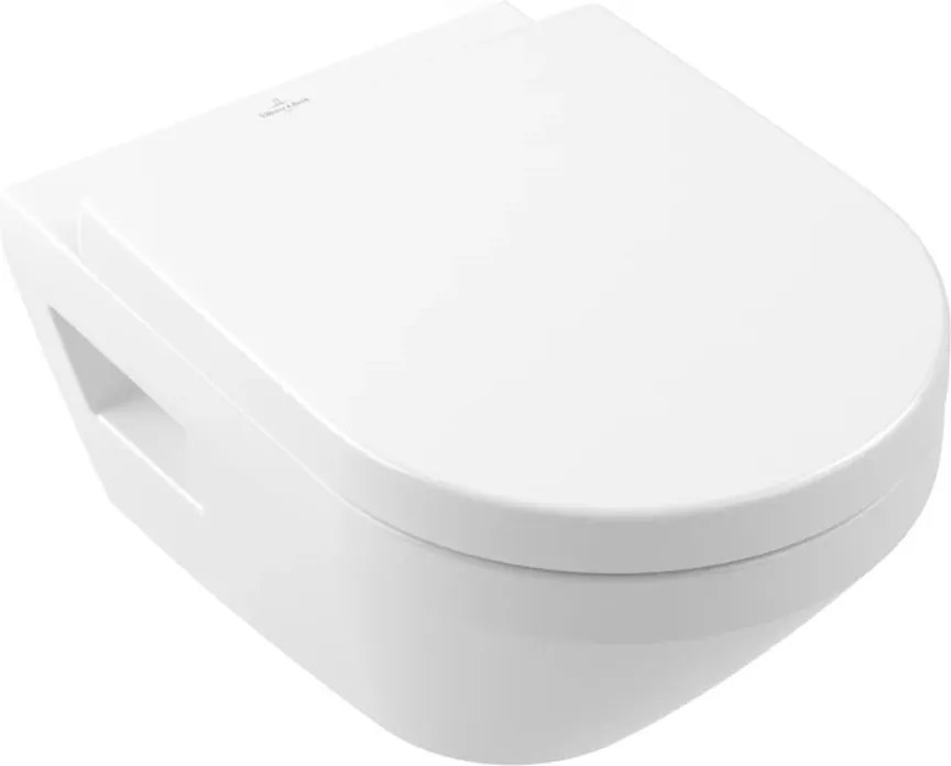 Set vas WC suspendat Villeroy&Boch Architectura Combi-Pack TwistFlush Rimless cu capac softclose alb Alpin CeramicPlus