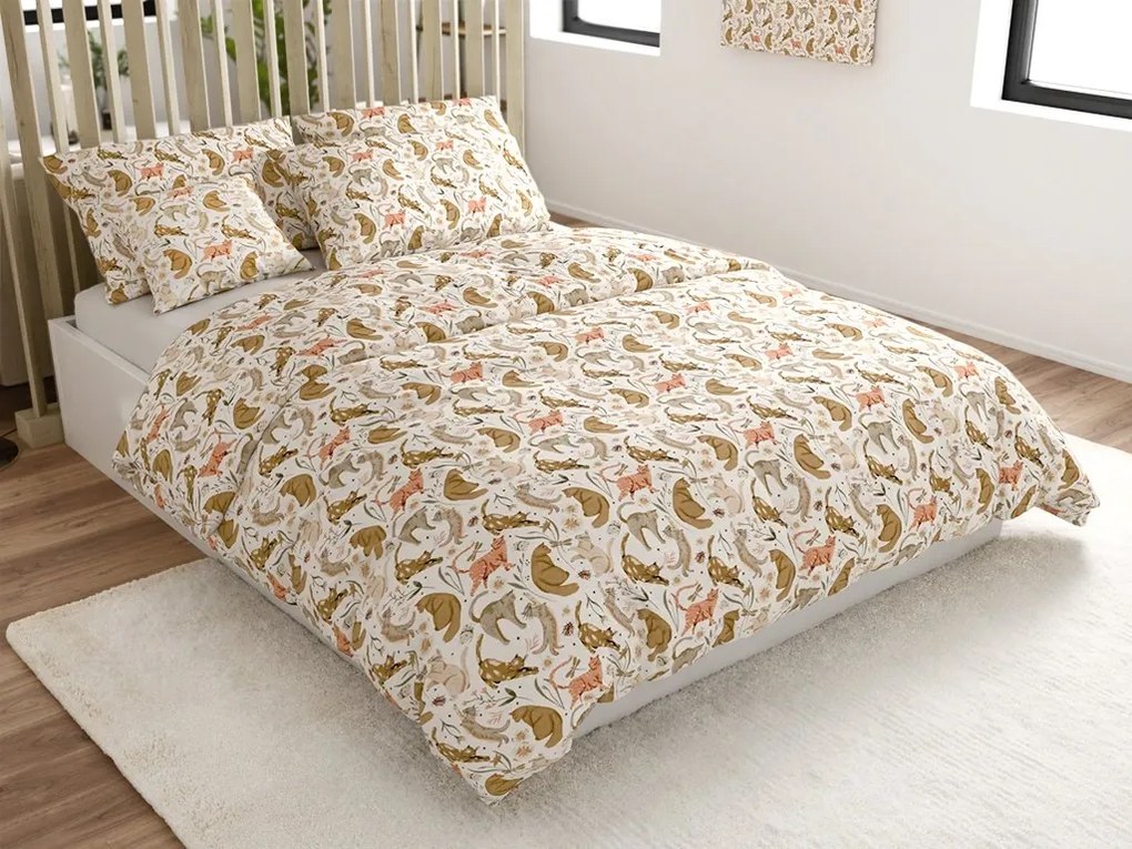 Lenjerie de pat din policotton WILD CATS colorat Dimensiune lenjerie de pat: 2 buc 70 x 90 cm | 200 x 220 cm