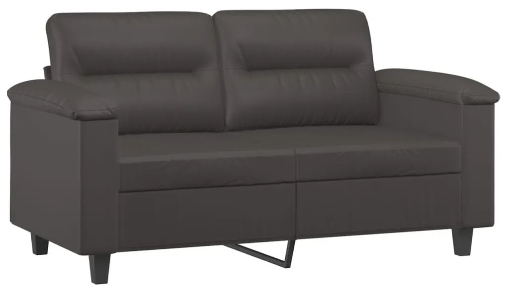 349248 vidaXL Canapea cu 2 locuri, gri, 120 cm, piele ecologică