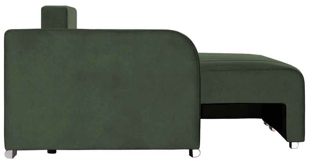 Coltar Extensibil 3 locuri Armando, cu ladă de depozitare, Verde - Gri, 240 x 147 x 85 cm