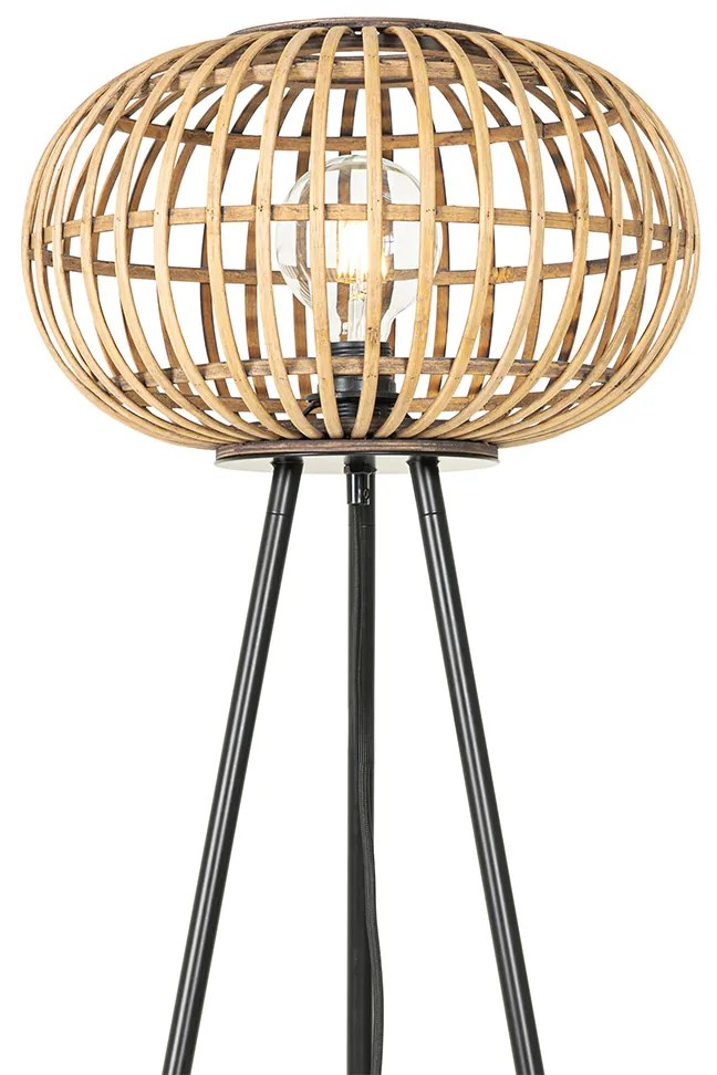 Lampă de podea tripod oriental din bambus - Amira